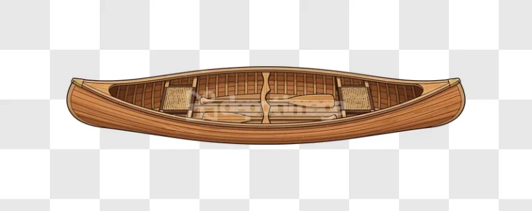 Wooden Canoe With Paddles From Above detailed wooden boat paddles