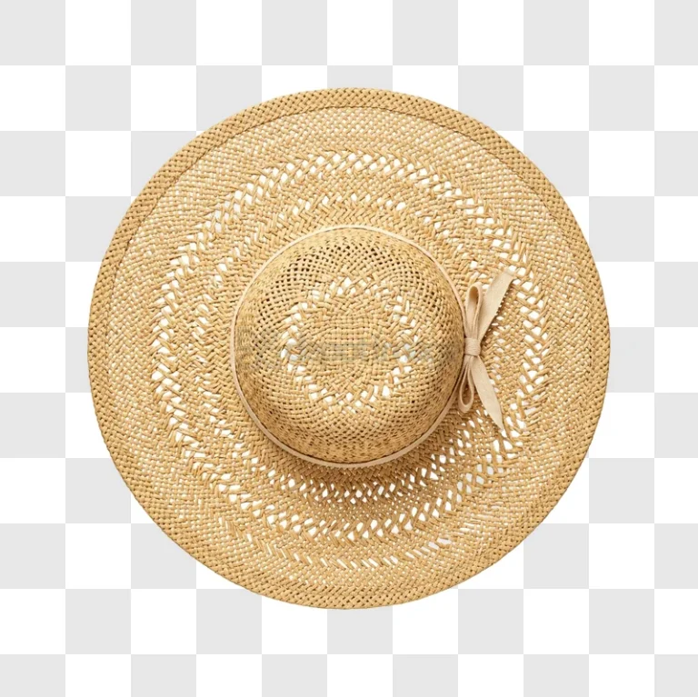 Woven Straw Sun Hat With Bow Top natural straw texture, light bow