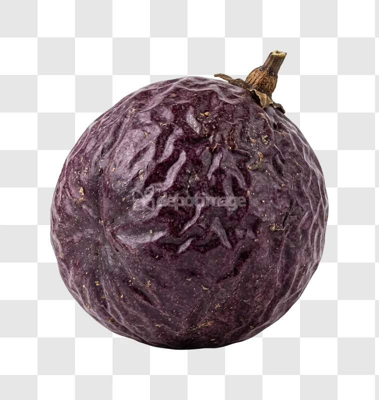Wrinkled Purple Passion Fruit dark purple textured skin