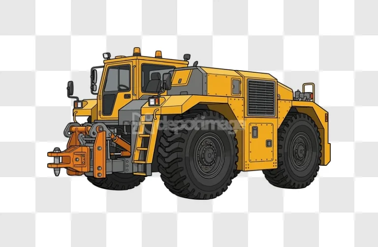 Yellow Airport Tug Tractor Vector Icon cartoon style detailed illustration