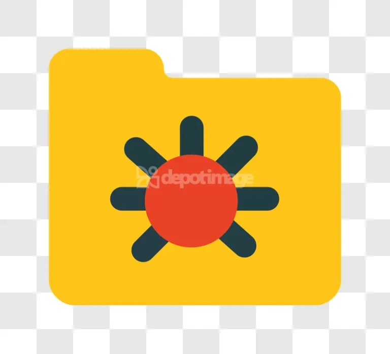 Yellow Folder Virus Malware Security Dark Icon flat graphic red virus symbol