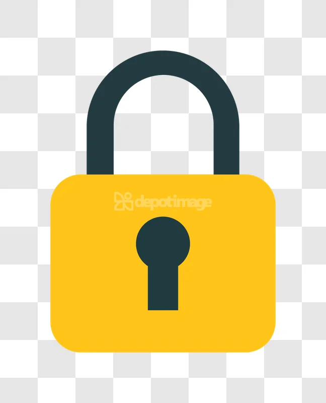 Yellow Padlock Secure Locked Protection Icon flat icon dark grey keyhole