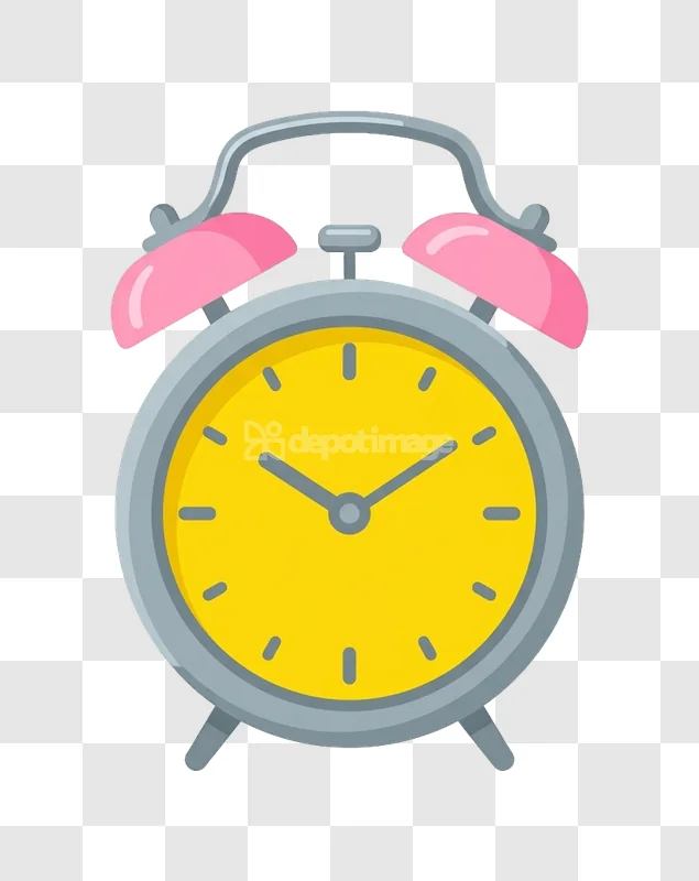 Yellow Pink Alarm Clock Time