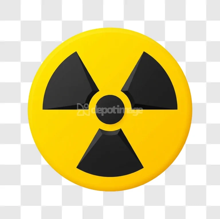 Yellow Radioactive Warning Sign 3d Render