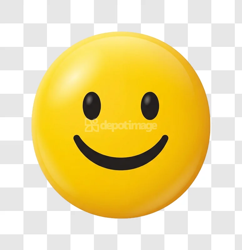 Yellow Smiley Face 3d Glossy Happy Emoji, vibrant yellow glossy 3D render