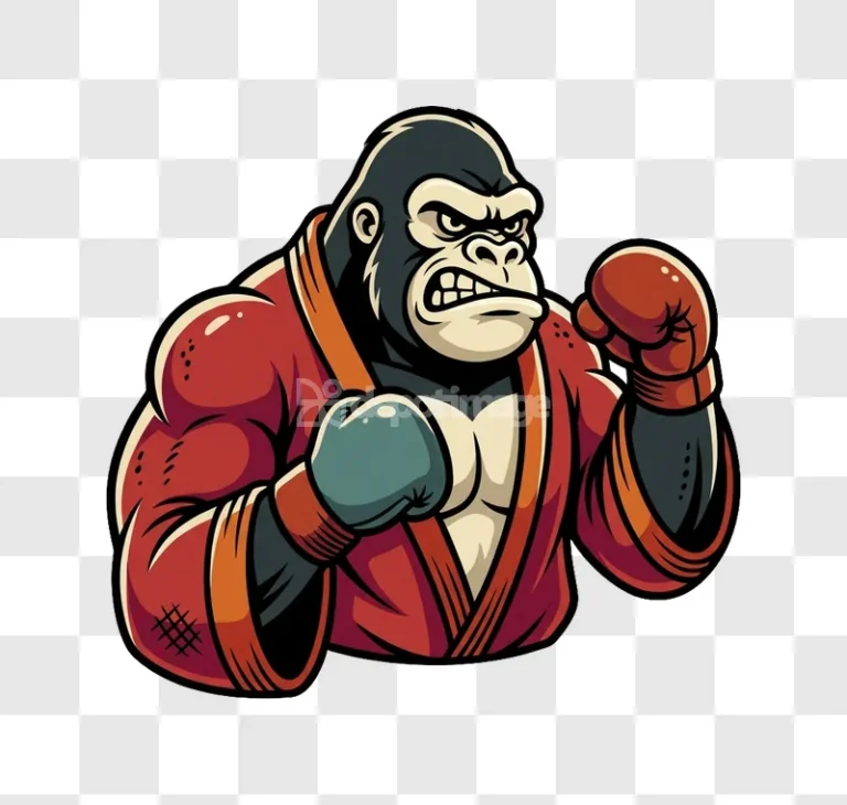 Aggressive Gorilla Boxer Vector Mascot