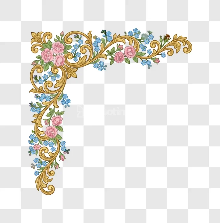 Baroque Floral Corner Design Roses