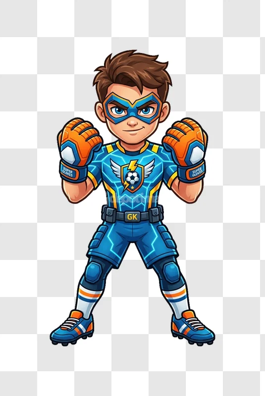 Cartoon Boy Goalkeeper Superhero Mask
