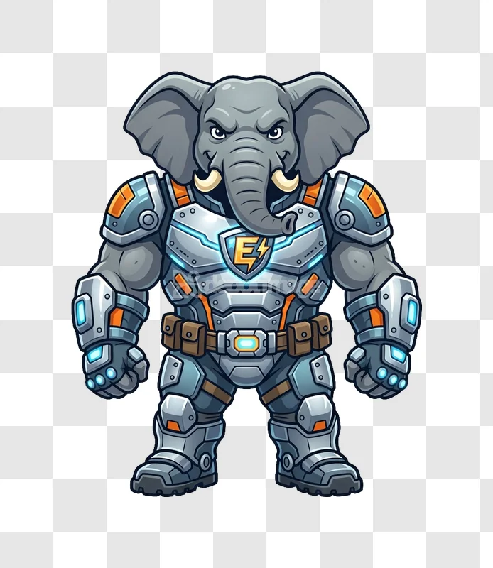 Cartoon Elephant Robot Suit Character