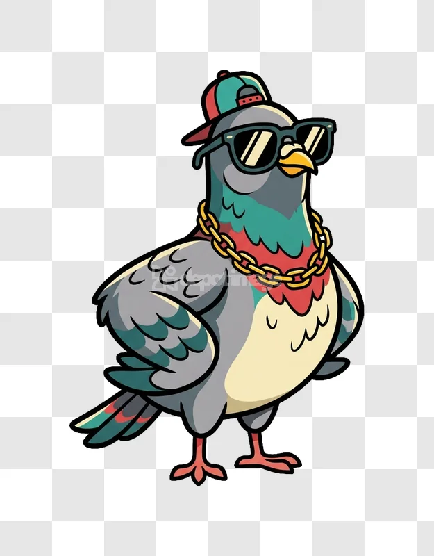 Cartoon Hip Hop Pigeon Gold Chain