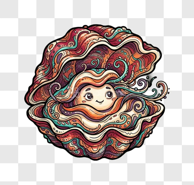 Chibi Colorful Waves Hair Illustration