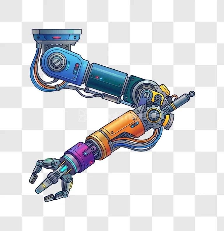Colorful Industrial Robotic Arm Mechanism