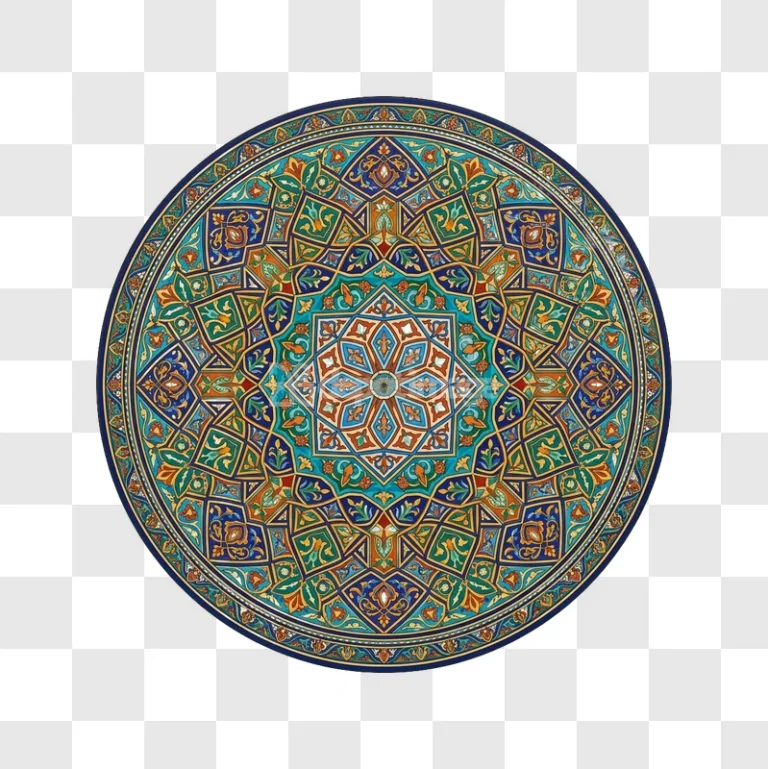 Colorful Mandala Arabic Geometric Pattern Art