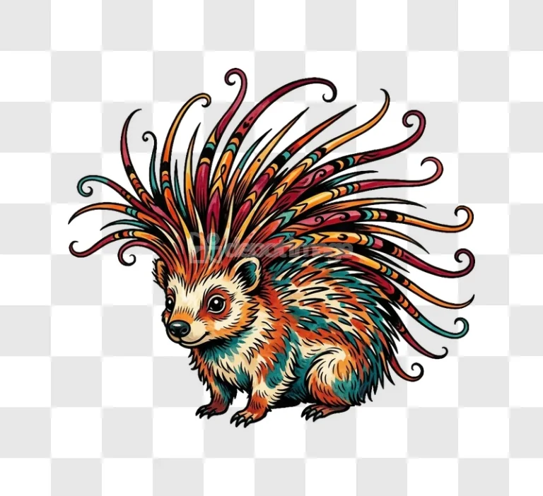 Colorful Mandala Porcupine Illustration Vibrant
