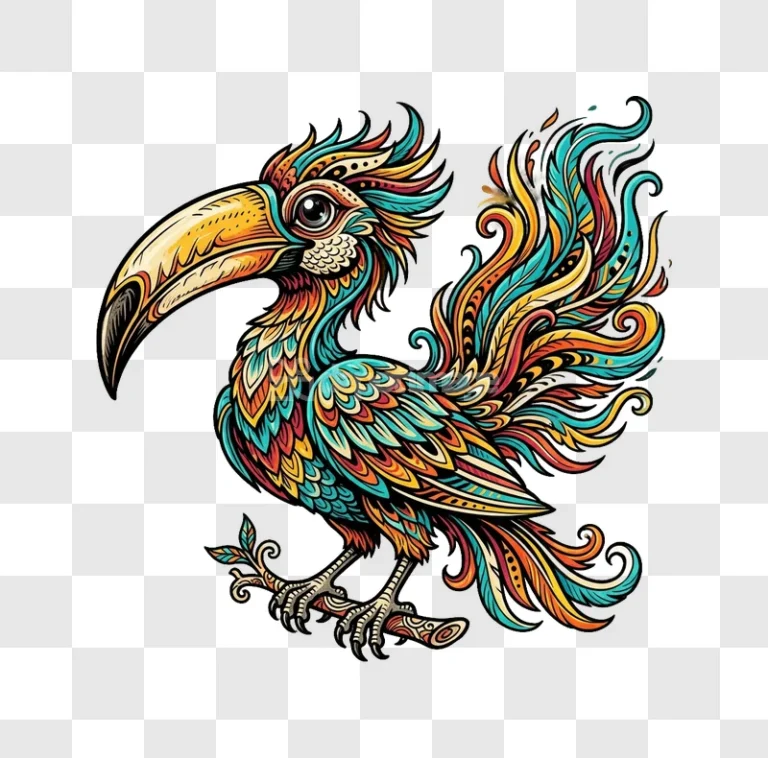 Colorful Mandala Toucan Bird Illustration