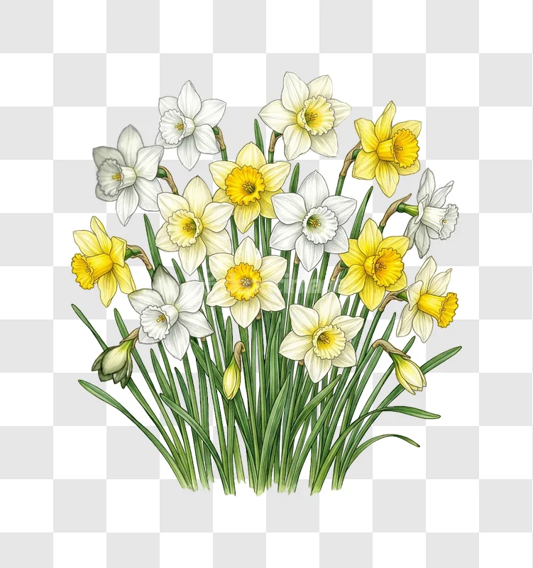 Colorful Spring Daffodils Bouquet