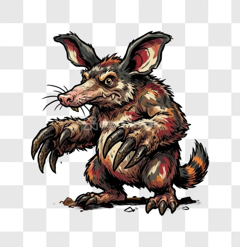 Colorful Stylized Aardvark Monster Illustration