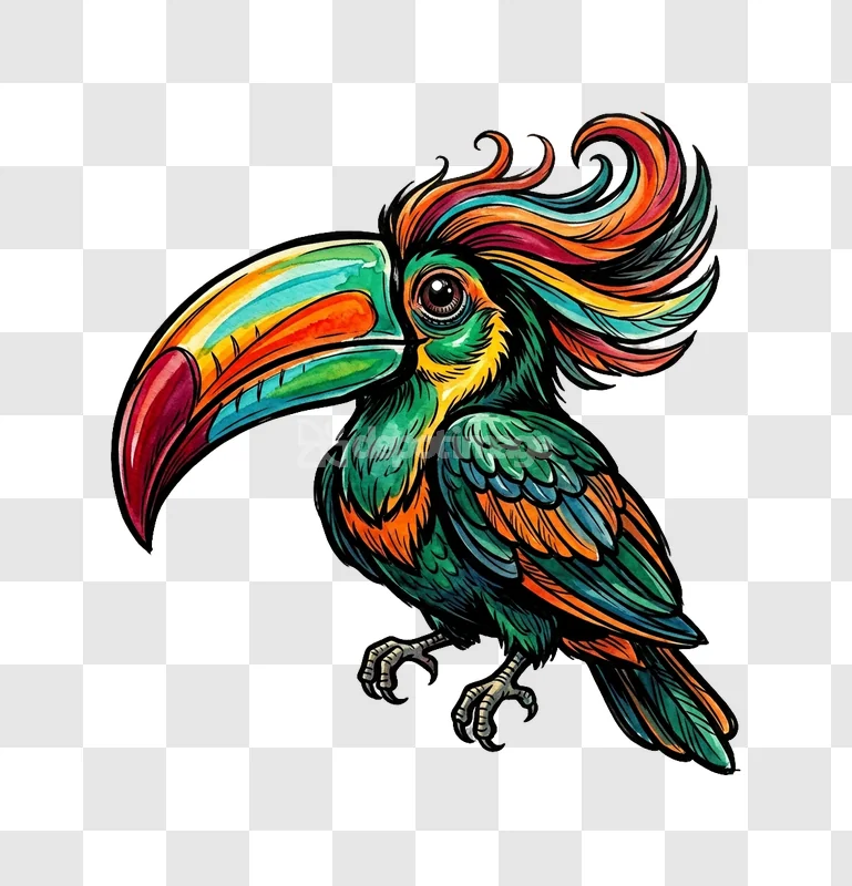 Colorful Toucan Bird Illustration Vibrant Feathers