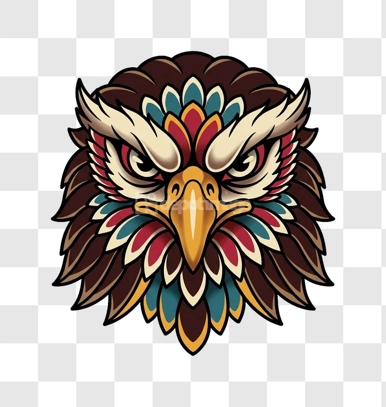 Colorful Vector Eagle Head Mascot Design