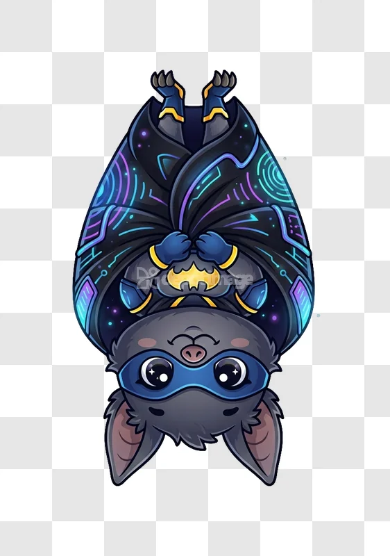 Cute Batman Bat Glowing Cape Cartoon