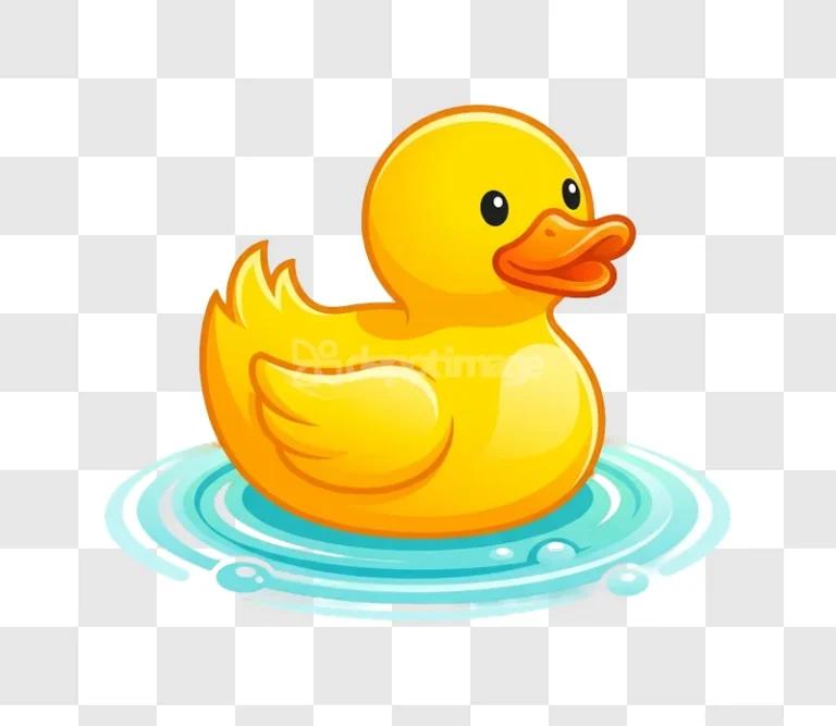 Cute Yellow Rubber Duck Water Ripple