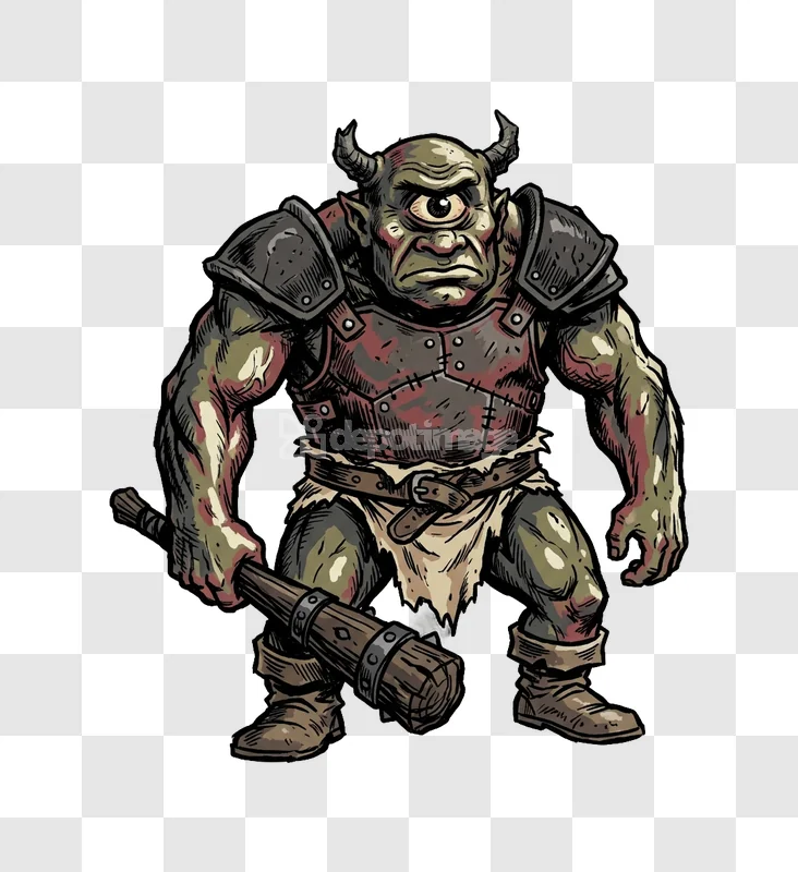 Cyclops Ogre Armor Club Cartoon Style