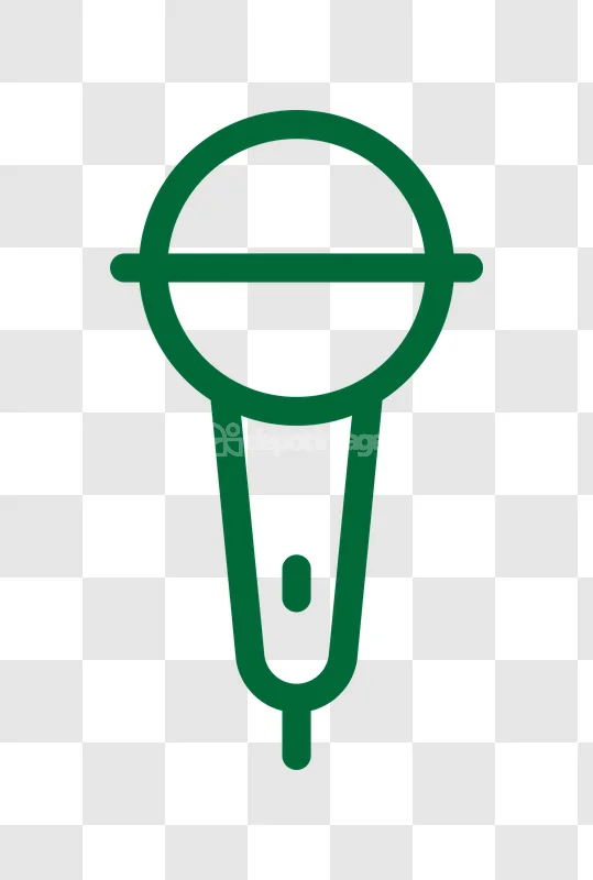 Dark Green Striped Microphone Icon