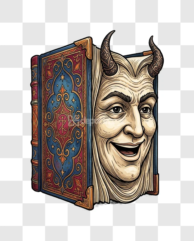Devil Face Book Cover Fantasy Illustration
