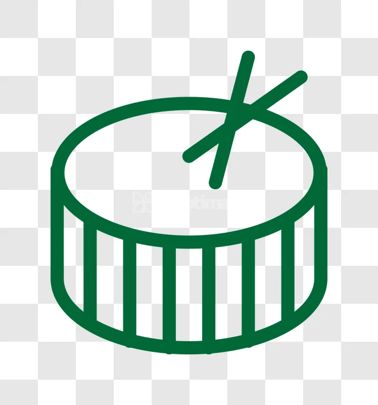 Drum Drumsticks Musical Instrument Icon Green