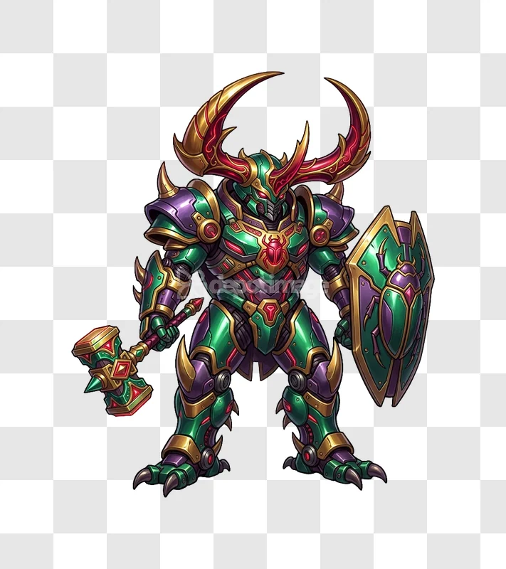 Emerald Beetle Robot Warrior Mech Armor