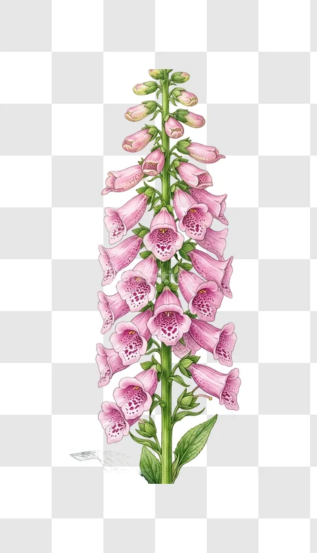 Foxglove Flower Pink Blooming Bell Shape Nature