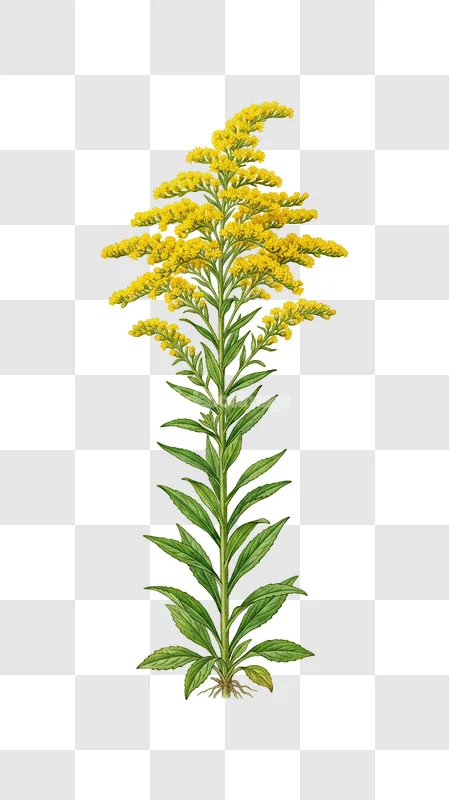 Goldenrod Wildflower Green Foliage Botanical