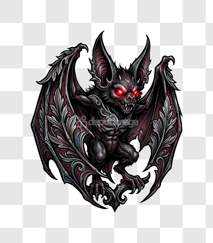 Gothic Creature Bat Vampire Gargoyle Design