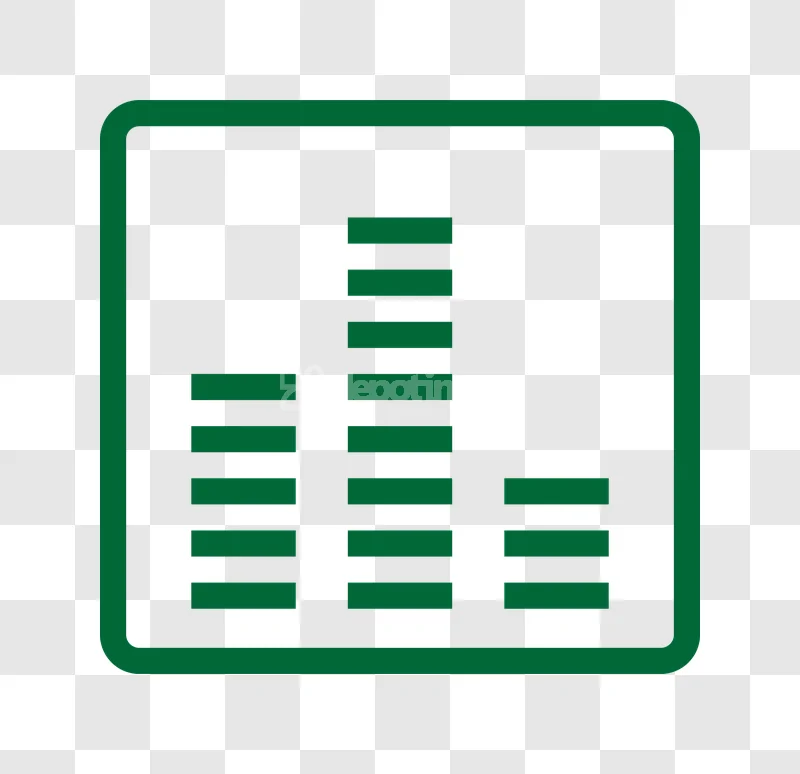 Green Audio Equalizer Bars Icon Vector flat design black background