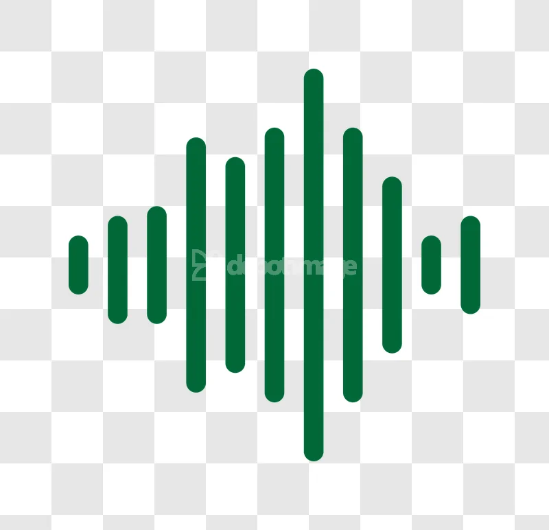 Green Audio Equalizer Sound Wave Icon flat design black background