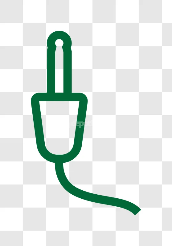 Green Audio Jack Plug Symbol