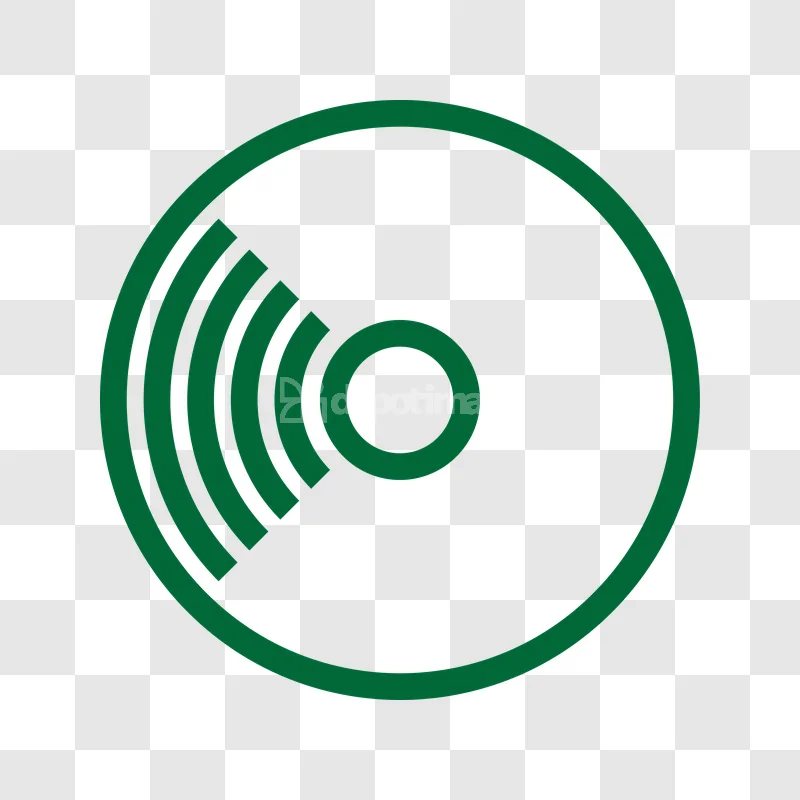 Green Cd Disc Music Waves Icon flat icon transparent background