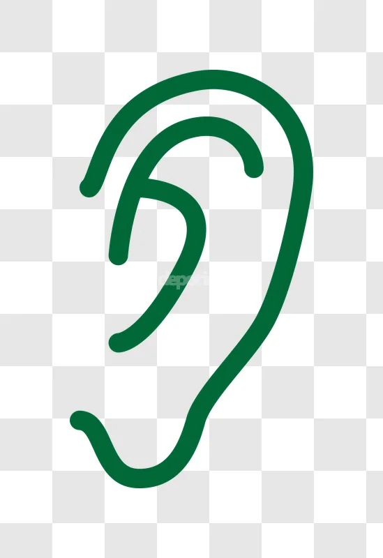 Green Ear Listen Audio Icon Vector