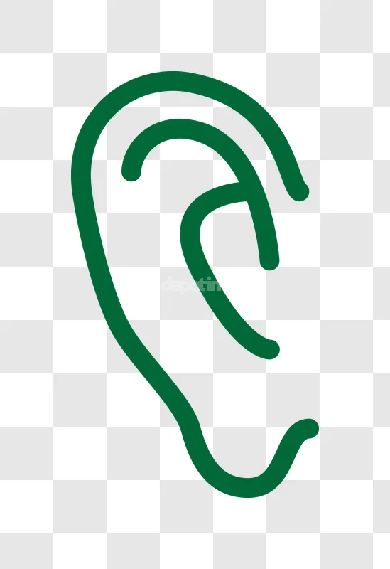 Green Ear Listen Icon Outline Vector