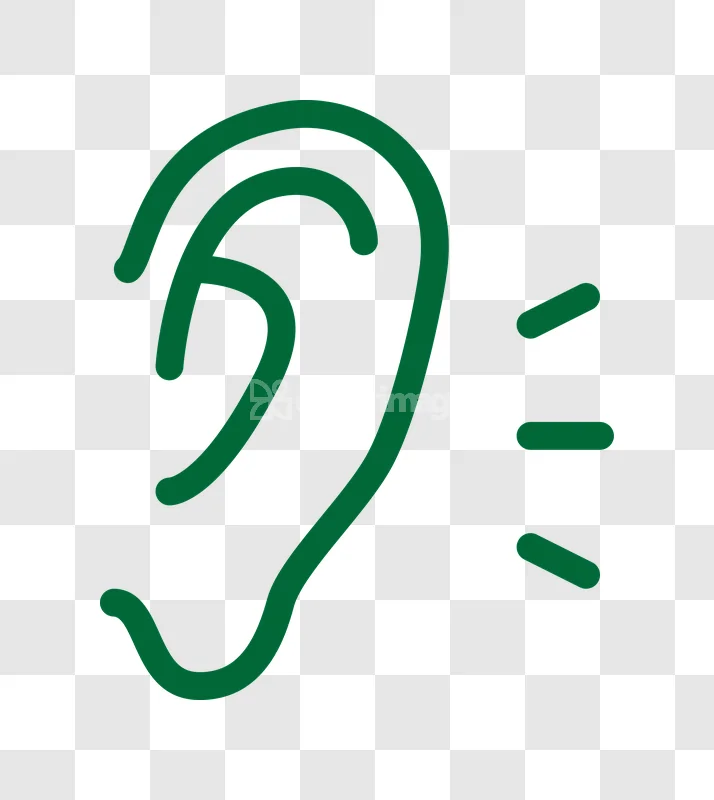 Green Ear Listen Sound Icon Vector