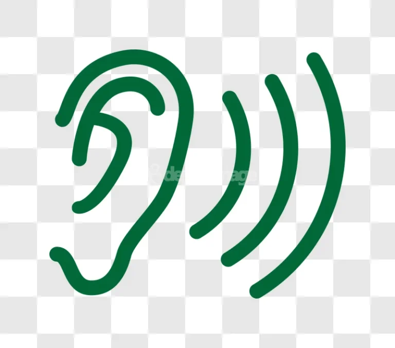 Green Ear Listen Sound Waves Icon