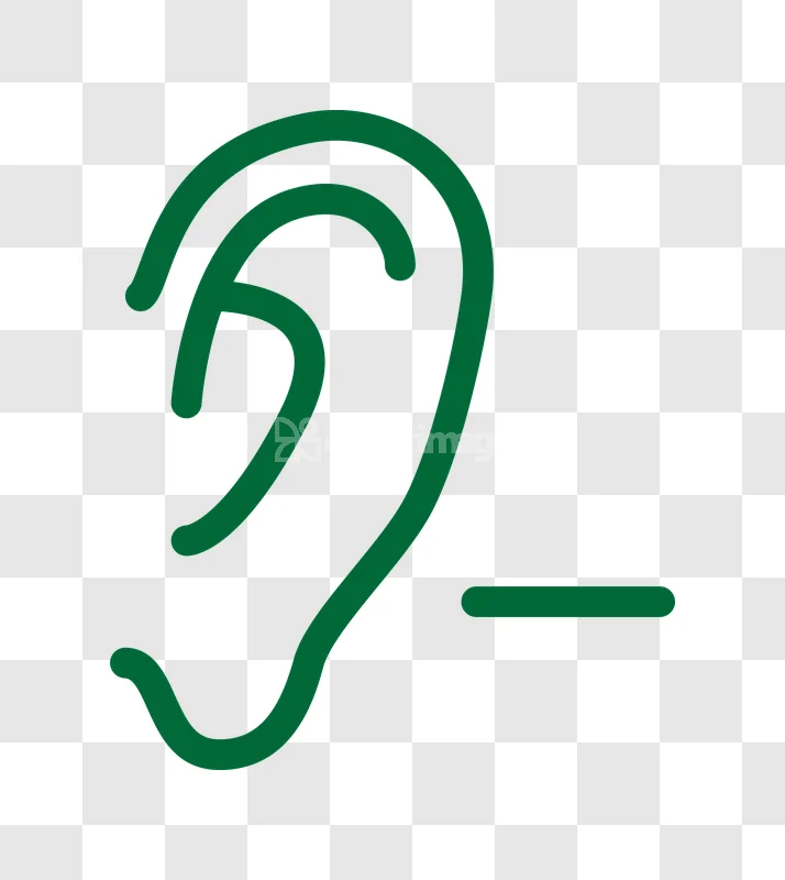 Green Ear Minus Sign Volume Icon