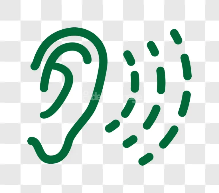 Green Ear Sound Waves Outline Icon