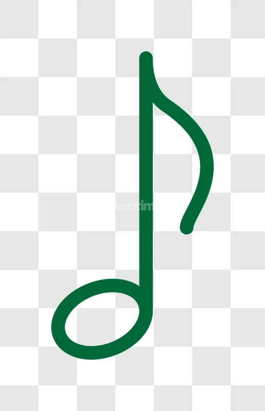 Green Eighth Musical Note Icon Vector