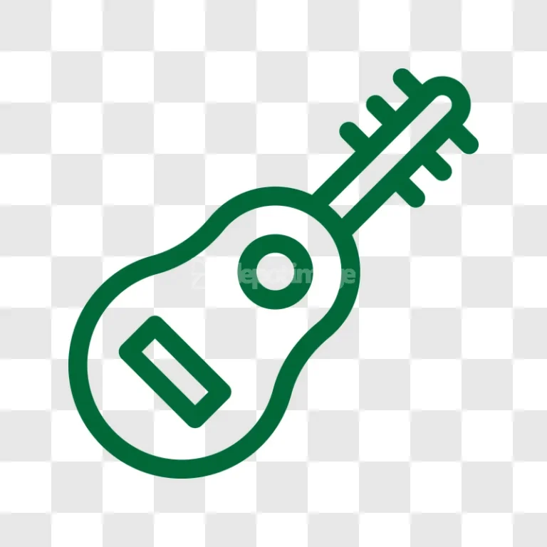 Green Guitar Music Instrument Outline Icon