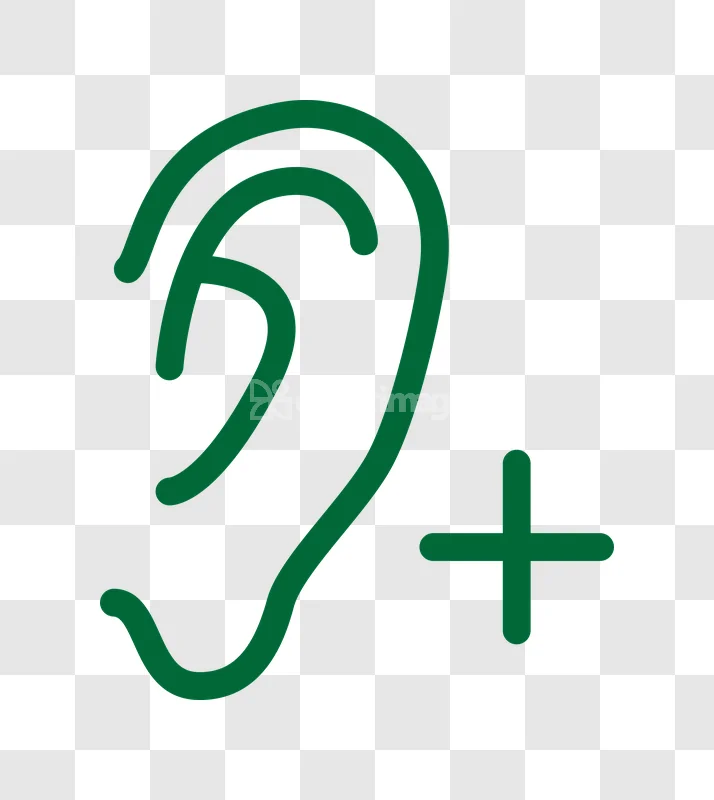 Green Hearing Aid Plus Icon Outline