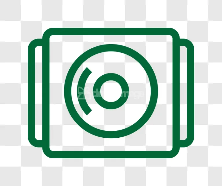 Green Outline Cd Drive Icon