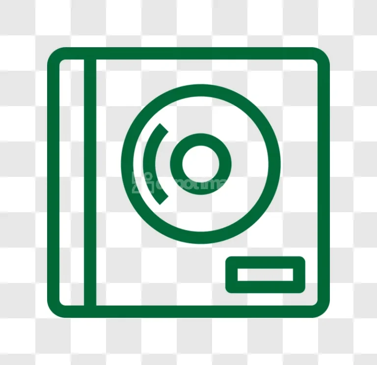 Green Outline Hard Drive Icon