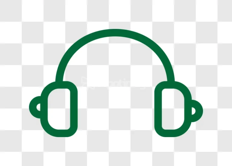 Green Outline Headphones Audio Icon