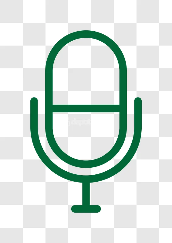 Green Outline Microphone Audio Icon